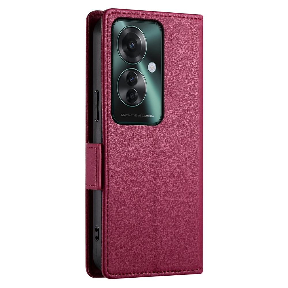 OPPO Reno11 F Wallet Case - Luxury Magnetic PU Leather Flip Cover with Card Slots, Stand & Shockproof Protection