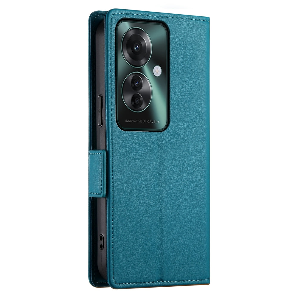 OPPO Reno11 F Wallet Case - Luxury Magnetic PU Leather Flip Cover with Card Slots, Stand & Shockproof Protection