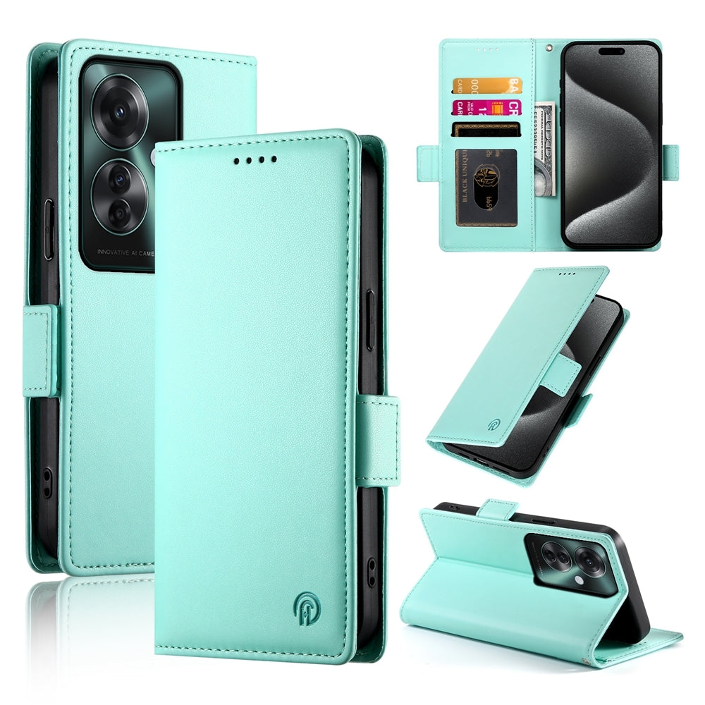 OPPO Reno11 F Wallet Case - Luxury Magnetic PU Leather Flip Cover with Card Slots, Stand & Shockproof Protection