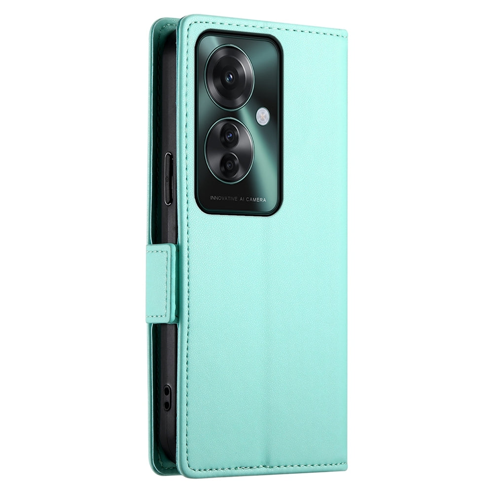 OPPO Reno11 F Wallet Case - Luxury Magnetic PU Leather Flip Cover with Card Slots, Stand & Shockproof Protection