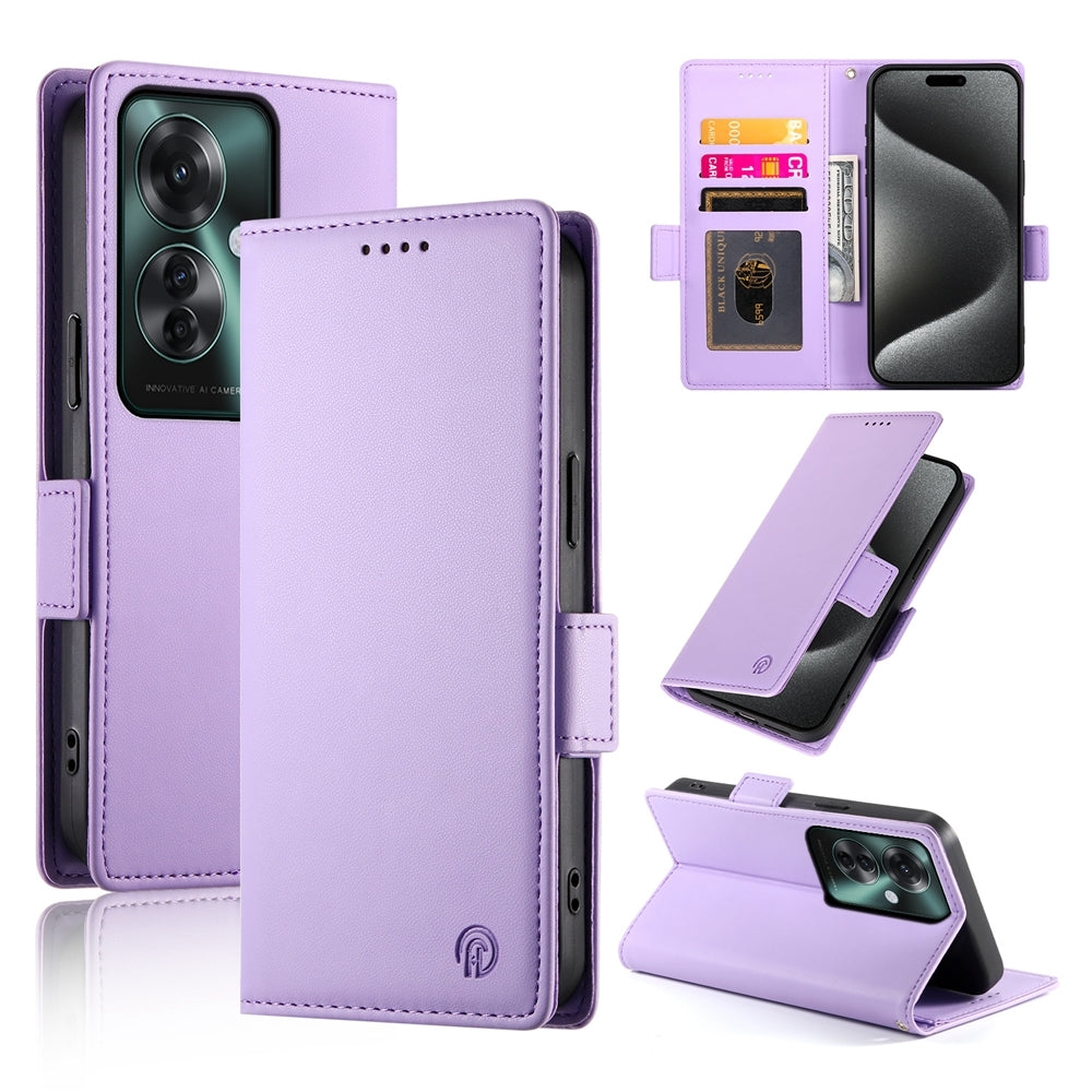 OPPO Reno11 F Wallet Case - Luxury Magnetic PU Leather Flip Cover with Card Slots, Stand & Shockproof Protection