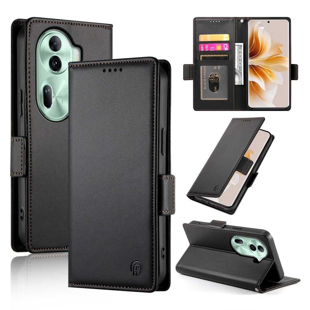 OPPO Reno11 Pro 5G Wallet Case - Luxury Magnetic PU Leather Flip Cover with Card Slots, Stand & Shockproof Protection