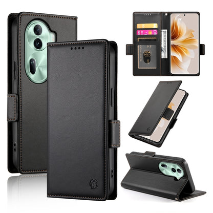 OPPO Reno11 Pro 5G Wallet Case - Luxury Magnetic PU Leather Flip Cover with Card Slots, Stand & Shockproof Protection