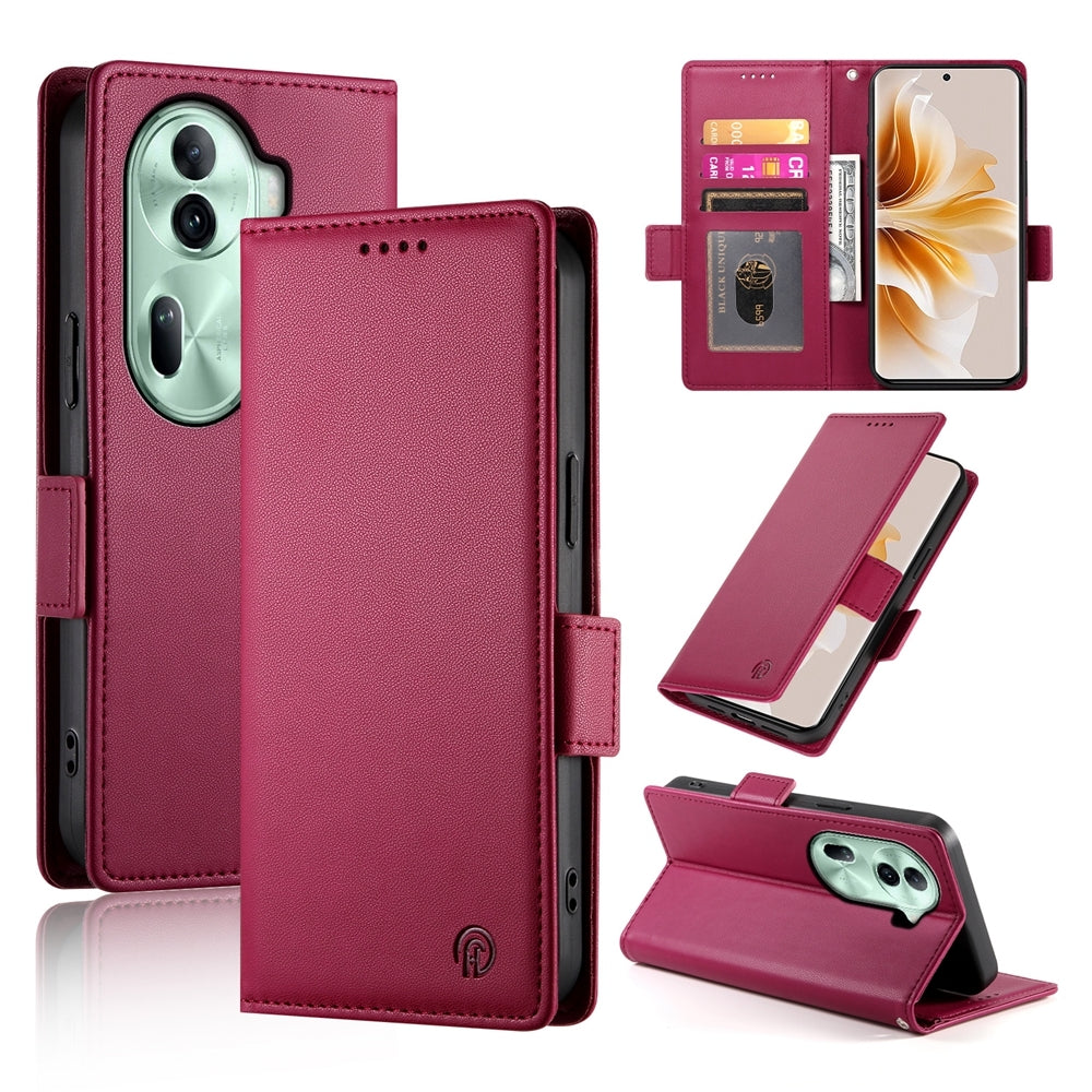 OPPO Reno11 Pro 5G Wallet Case - Luxury Magnetic PU Leather Flip Cover with Card Slots, Stand & Shockproof Protection