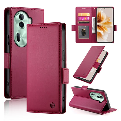 OPPO Reno11 Pro 5G Wallet Case - Luxury Magnetic PU Leather Flip Cover with Card Slots, Stand & Shockproof Protection