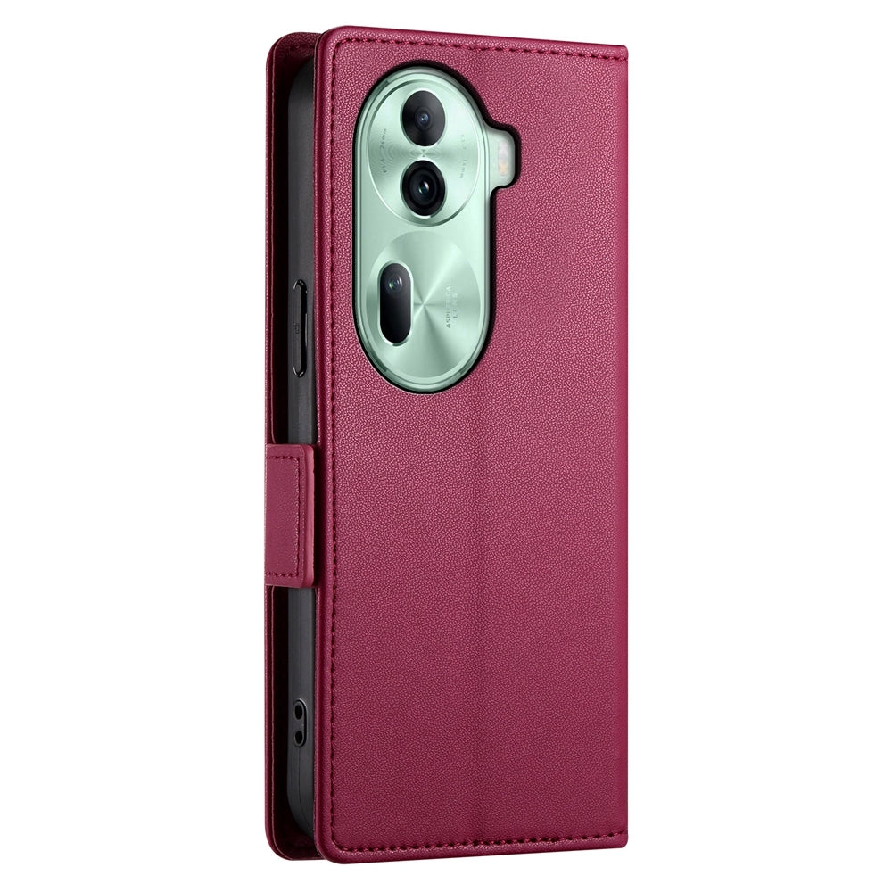 OPPO Reno11 Pro 5G Wallet Case - Luxury Magnetic PU Leather Flip Cover with Card Slots, Stand & Shockproof Protection
