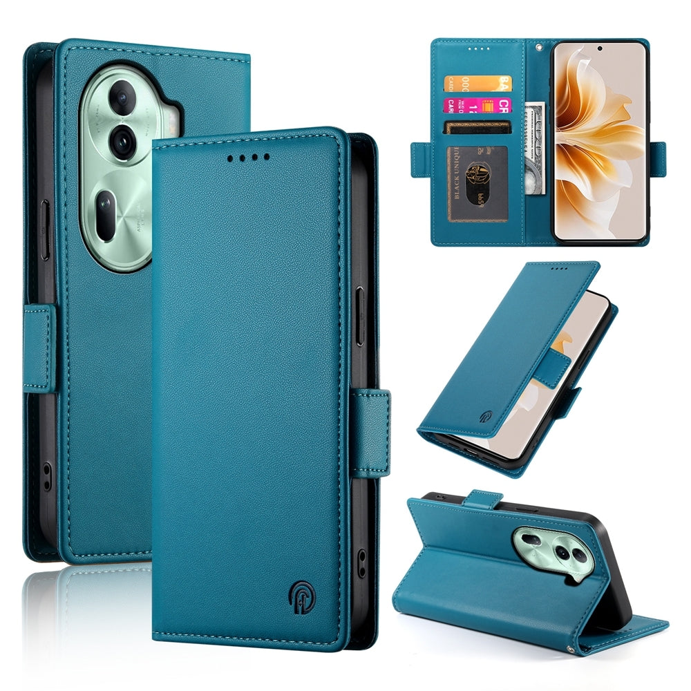 OPPO Reno11 Pro 5G Wallet Case - Luxury Magnetic PU Leather Flip Cover with Card Slots, Stand & Shockproof Protection