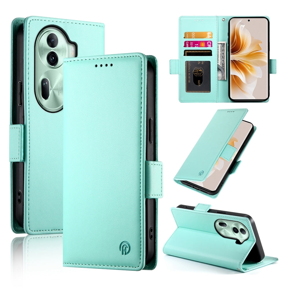 OPPO Reno11 Pro 5G Wallet Case - Luxury Magnetic PU Leather Flip Cover with Card Slots, Stand & Shockproof Protection