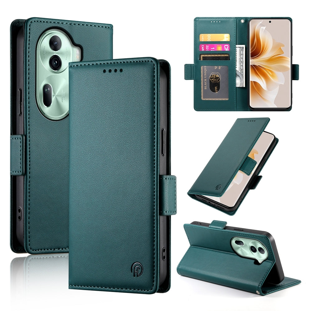 OPPO Reno11 Pro 5G Wallet Case - Luxury Magnetic PU Leather Flip Cover with Card Slots, Stand & Shockproof Protection