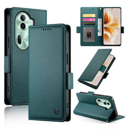 OPPO Reno11 Pro 5G Wallet Case - Luxury Magnetic PU Leather Flip Cover with Card Slots, Stand & Shockproof Protection