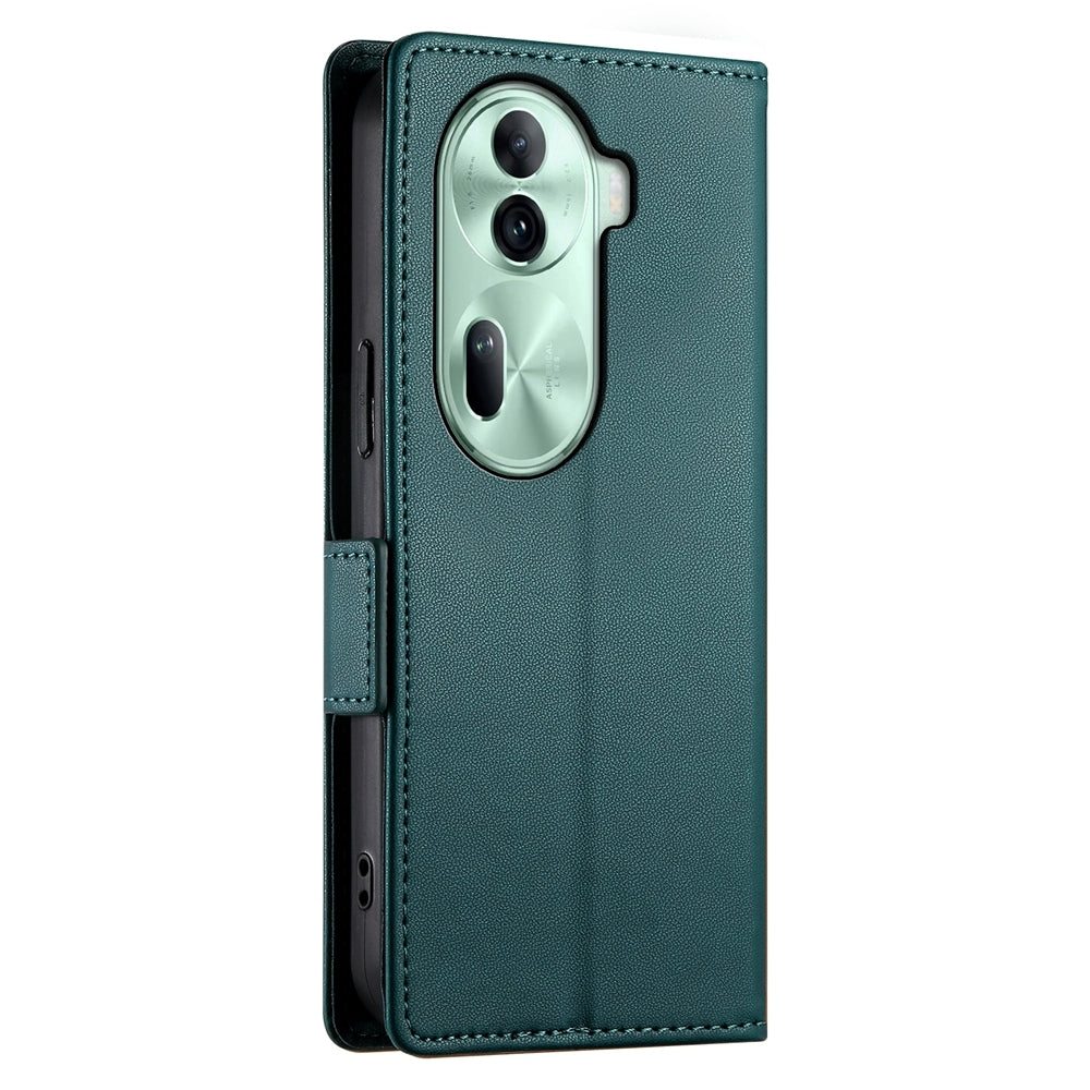 OPPO Reno11 Pro 5G Wallet Case - Luxury Magnetic PU Leather Flip Cover with Card Slots, Stand & Shockproof Protection