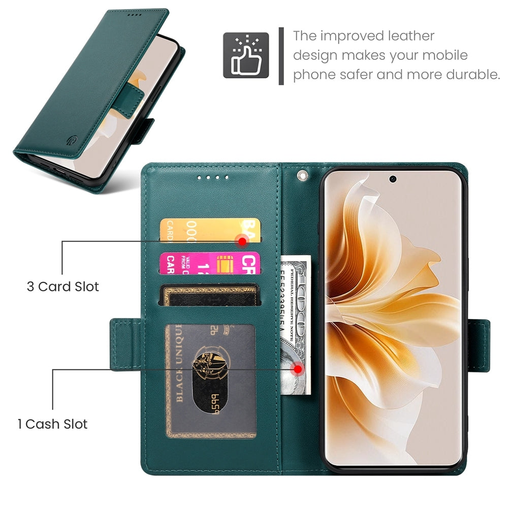 OPPO Reno11 Pro 5G Wallet Case - Luxury Magnetic PU Leather Flip Cover with Card Slots, Stand & Shockproof Protection