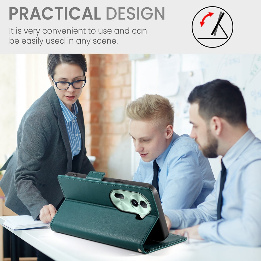 OPPO Reno11 Pro 5G Wallet Case - Luxury Magnetic PU Leather Flip Cover with Card Slots, Stand & Shockproof Protection