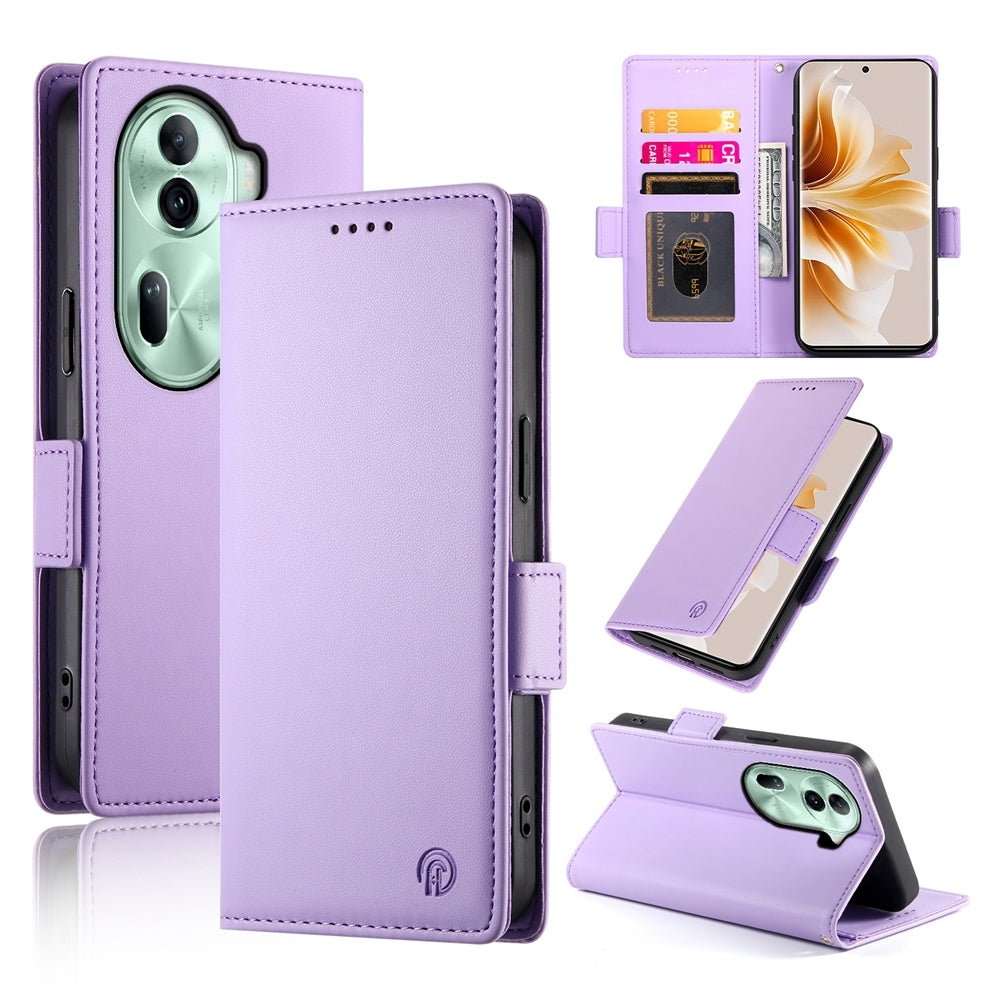 OPPO Reno11 Pro 5G Wallet Case - Luxury Magnetic PU Leather Flip Cover with Card Slots, Stand & Shockproof Protection