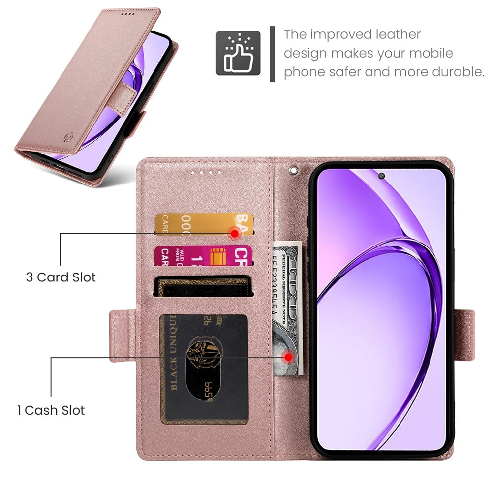 OPPO A3 Pro 5G Wallet Case - Luxury Magnetic PU Leather Flip Cover with Card Slots, Stand & Shockproof Protection