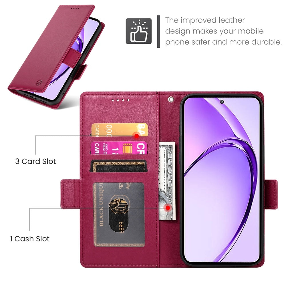 OPPO A3 Pro 5G Wallet Case - Luxury Magnetic PU Leather Flip Cover with Card Slots, Stand & Shockproof Protection