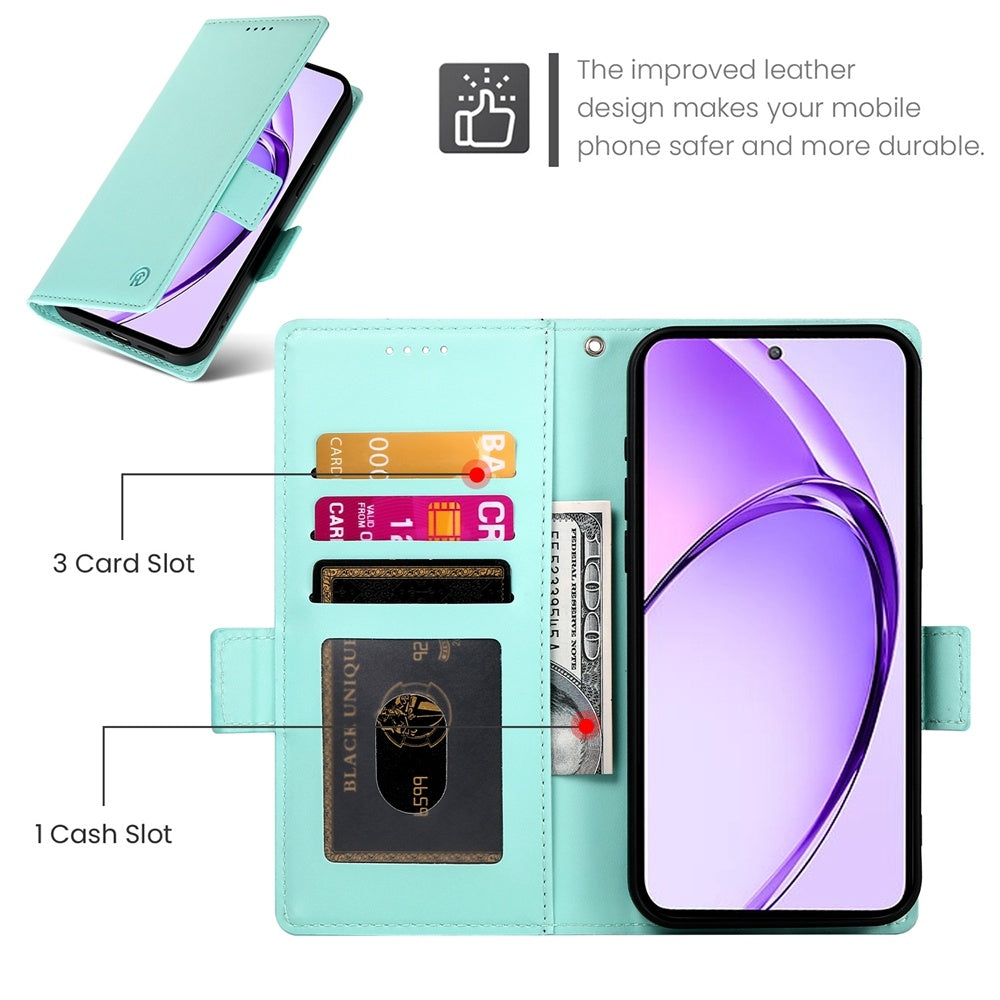 OPPO A3 Pro 5G Wallet Case - Luxury Magnetic PU Leather Flip Cover with Card Slots, Stand & Shockproof Protection