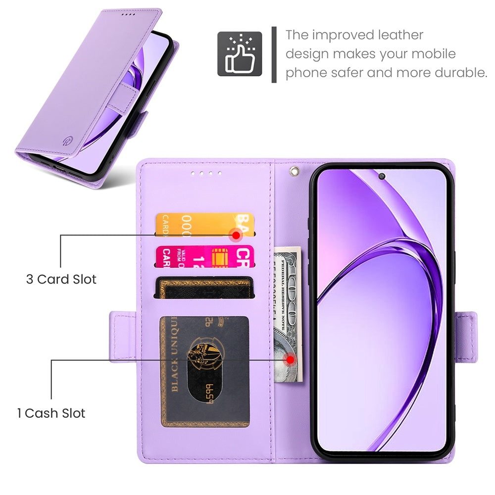 OPPO A3 Pro 5G Wallet Case - Luxury Magnetic PU Leather Flip Cover with Card Slots, Stand & Shockproof Protection