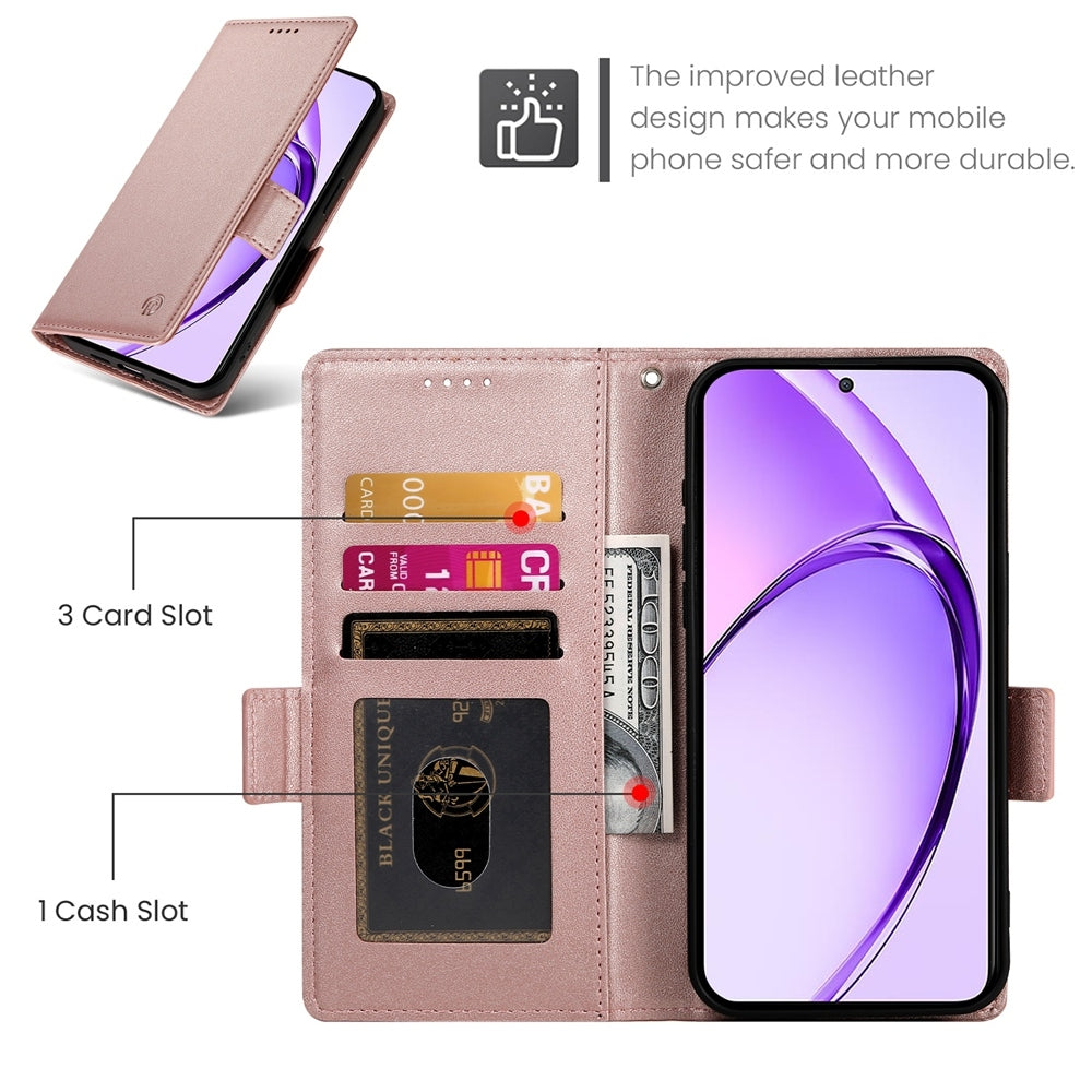 OPPO A3X 4G/5G Wallet Case - Luxury Magnetic PU Leather Flip Cover with Card Slots, Stand & Shockproof Protection