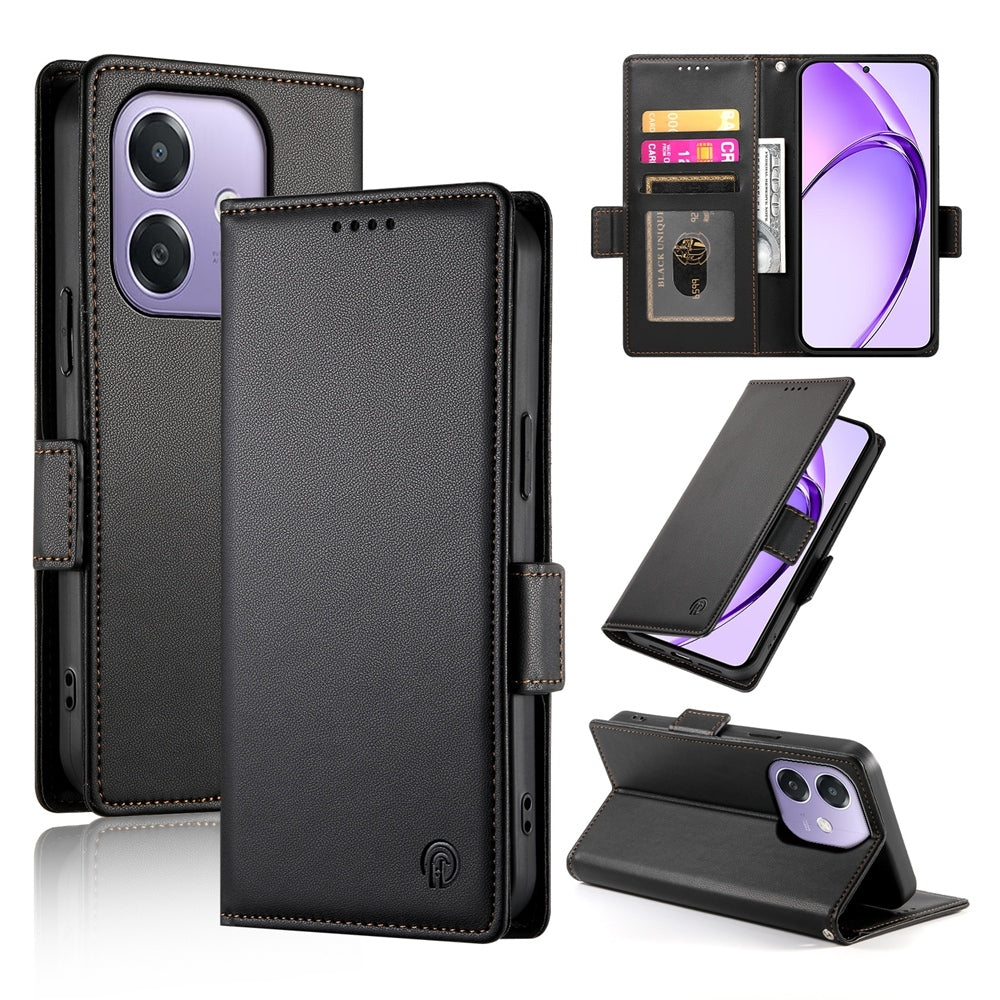 OPPO A3 4G/5G Wallet Case - Luxury Magnetic PU Leather Flip Cover with Card Slots, Stand & Shockproof Protection
