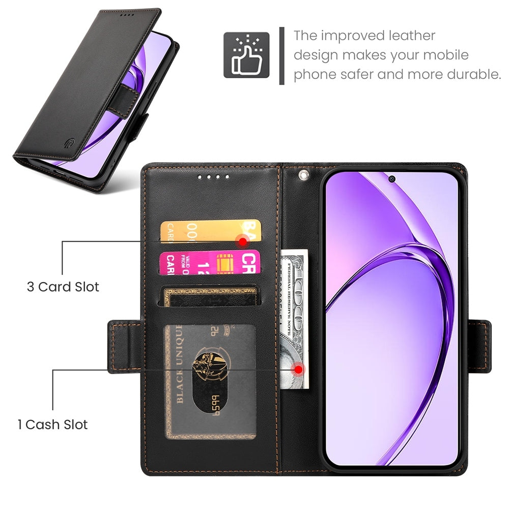 OPPO A3X 4G/5G Wallet Case - Luxury Magnetic PU Leather Flip Cover with Card Slots, Stand & Shockproof Protection