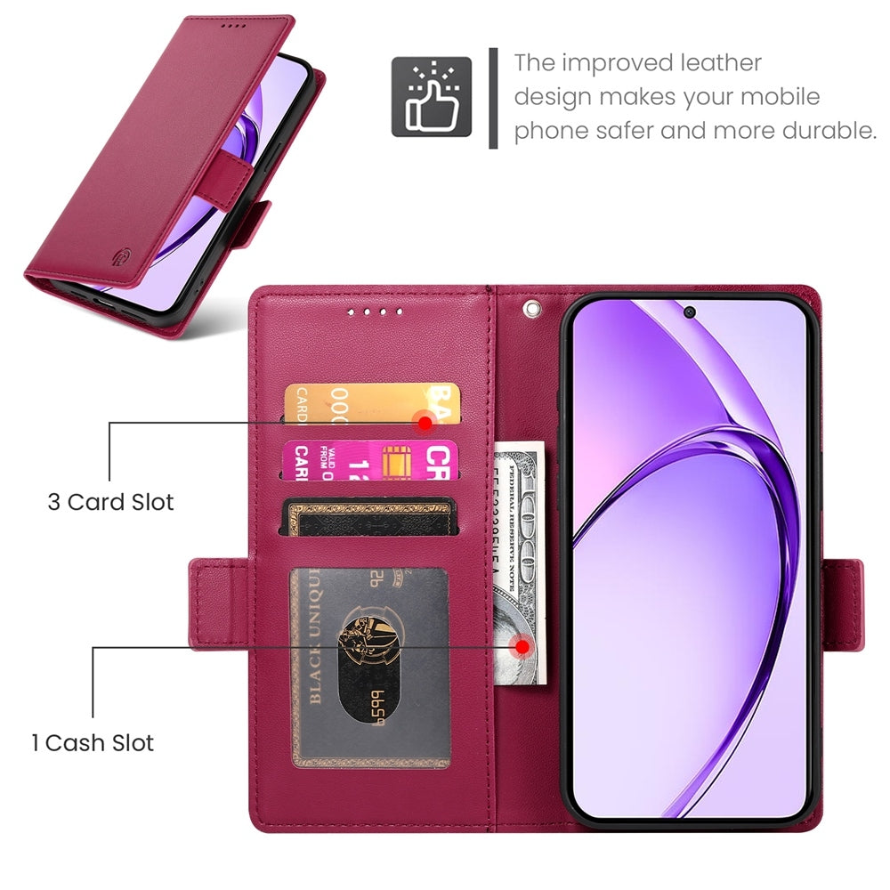 OPPO A3X 4G/5G Wallet Case - Luxury Magnetic PU Leather Flip Cover with Card Slots, Stand & Shockproof Protection