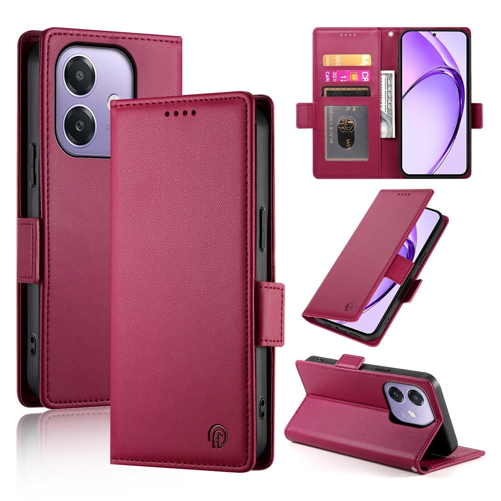 OPPO A3X 4G/5G Wallet Case - Luxury Magnetic PU Leather Flip Cover with Card Slots, Stand & Shockproof Protection