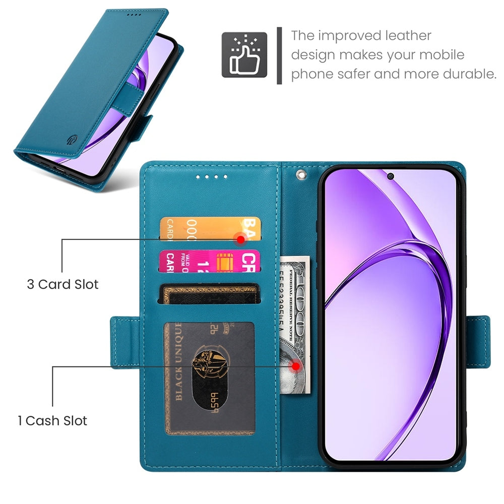 OPPO A3 4G/5G Wallet Case - Luxury Magnetic PU Leather Flip Cover with Card Slots, Stand & Shockproof Protection