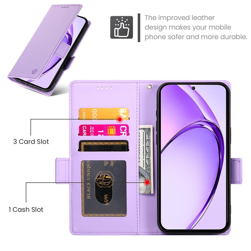 OPPO A3X 4G/5G Wallet Case - Luxury Magnetic PU Leather Flip Cover with Card Slots, Stand & Shockproof Protection
