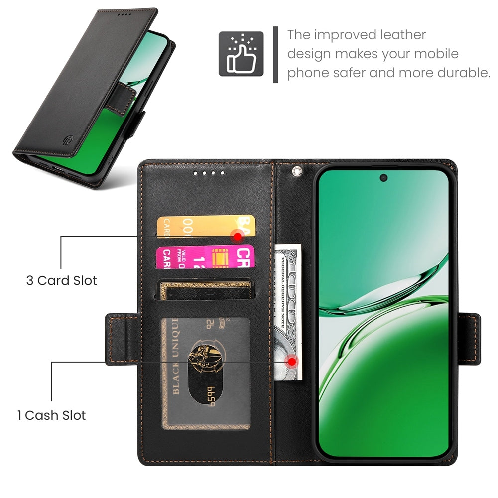 OPPO Reno12 F 4G/5G Wallet Case - Luxury Magnetic PU Leather Flip Cover with Card Slots, Stand & Shockproof Protection