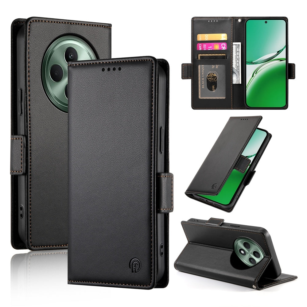 OPPO Reno12 F27 Wallet Case - Luxury Magnetic PU Leather Flip Cover with Card Slots, Stand & Shockproof Protection