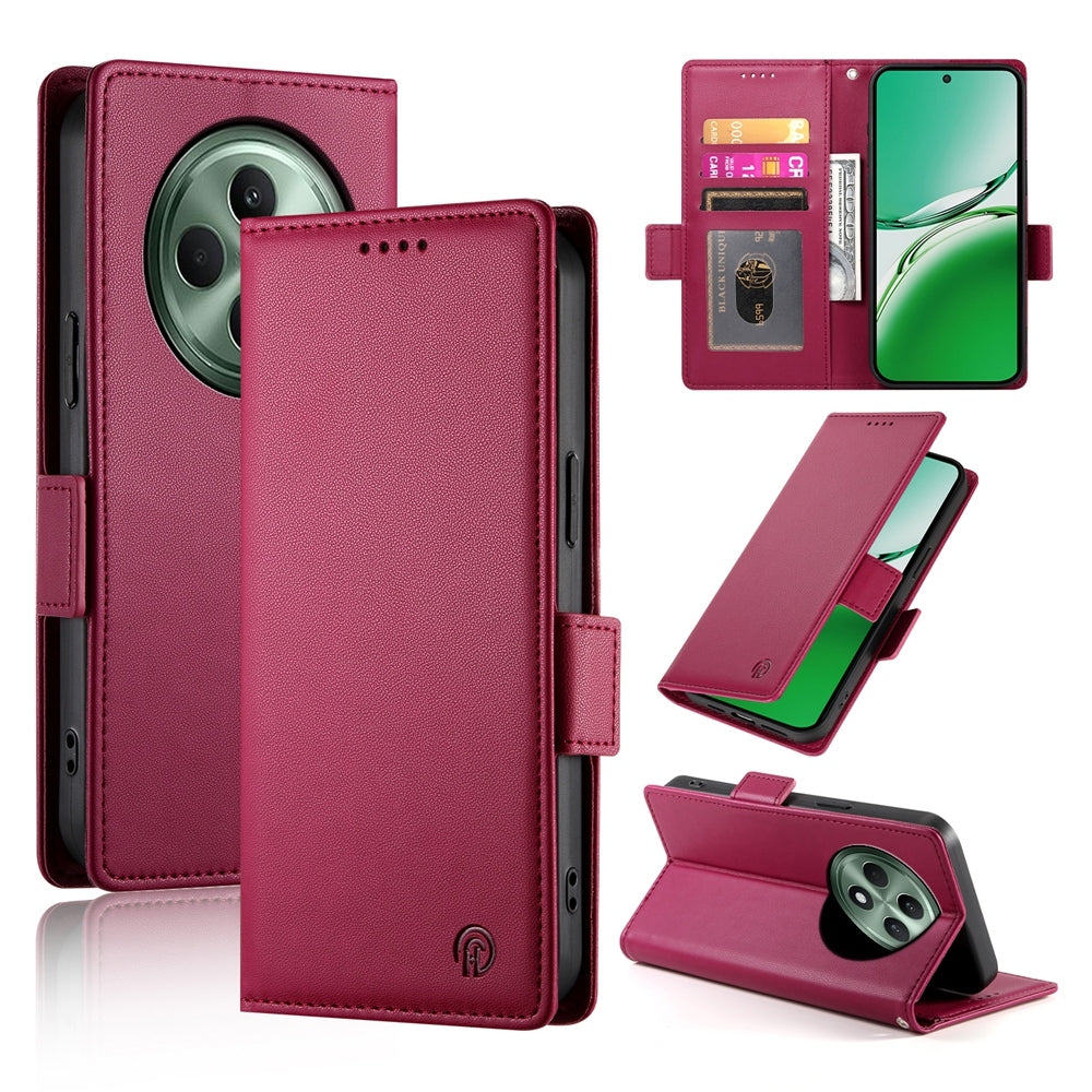 OPPO Reno12 F27 Wallet Case - Luxury Magnetic PU Leather Flip Cover with Card Slots, Stand & Shockproof Protection