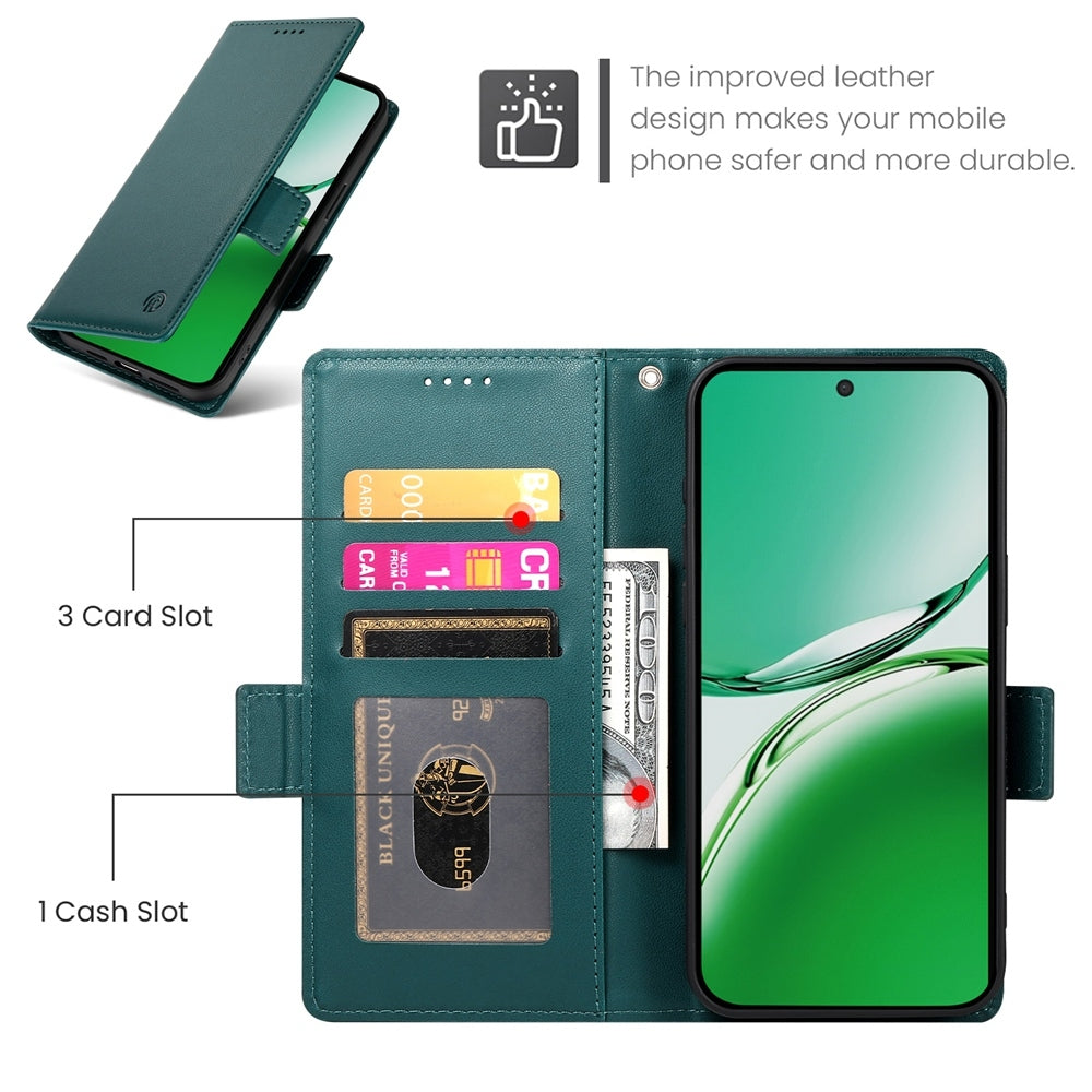 OPPO Reno12 F27 Wallet Case - Luxury Magnetic PU Leather Flip Cover with Card Slots, Stand & Shockproof Protection