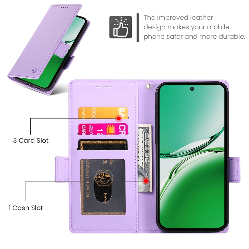 OPPO Reno12 F 4G/5G Wallet Case - Luxury Magnetic PU Leather Flip Cover with Card Slots, Stand & Shockproof Protection