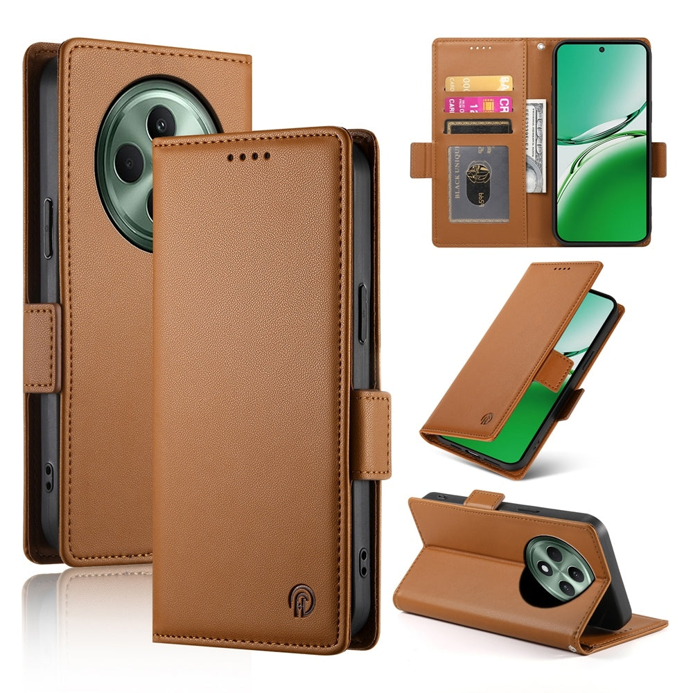 OPPO Reno12 F 4G/5G Wallet Case - Luxury Magnetic PU Leather Flip Cover with Card Slots, Stand & Shockproof Protection