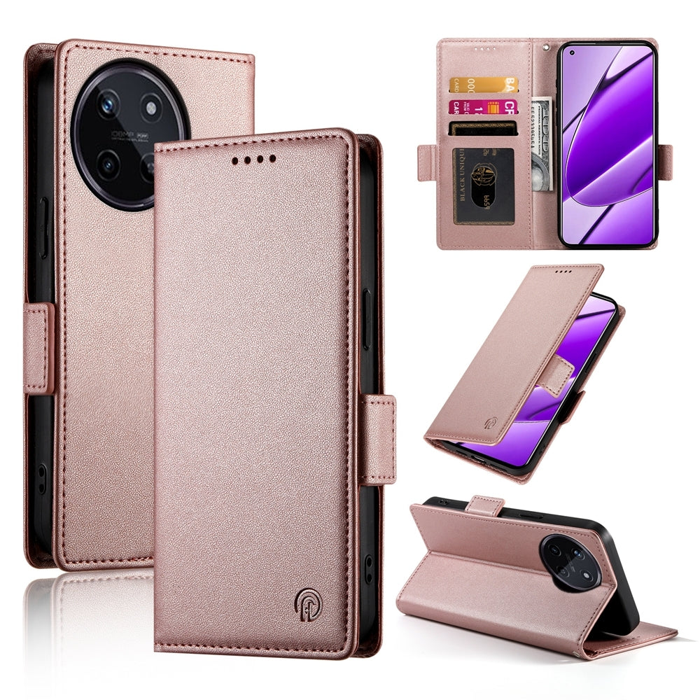 Realme 11 4G Wallet Case - Luxury Magnetic PU Leather Flip Cover with Card Slots, Stand & Shockproof Protection