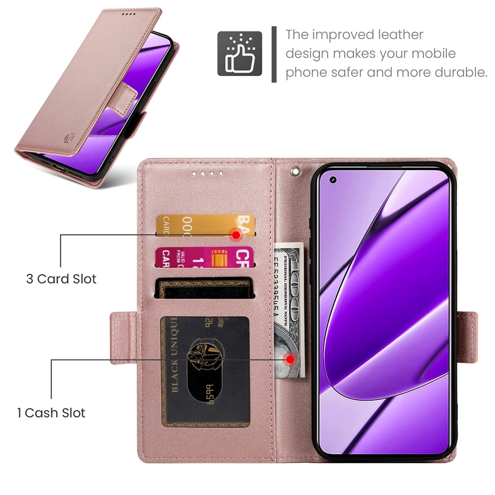 Realme 11 4G Wallet Case - Luxury Magnetic PU Leather Flip Cover with Card Slots, Stand & Shockproof Protection