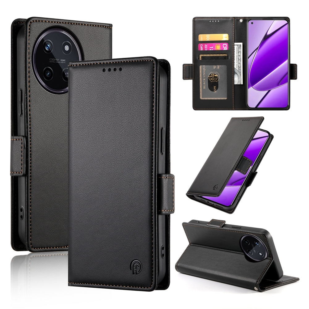 Realme 11 4G Wallet Case - Luxury Magnetic PU Leather Flip Cover with Card Slots, Stand & Shockproof Protection