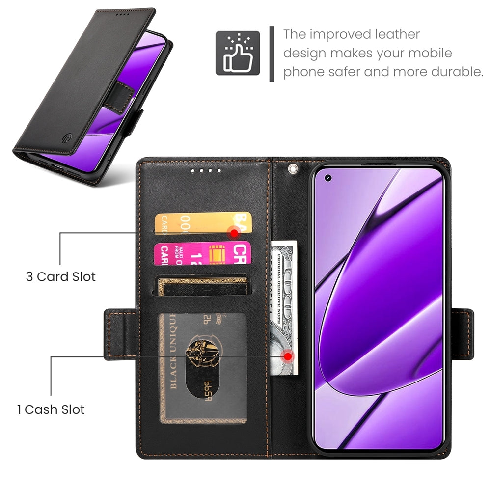 Realme 11 4G Wallet Case - Luxury Magnetic PU Leather Flip Cover with Card Slots, Stand & Shockproof Protection