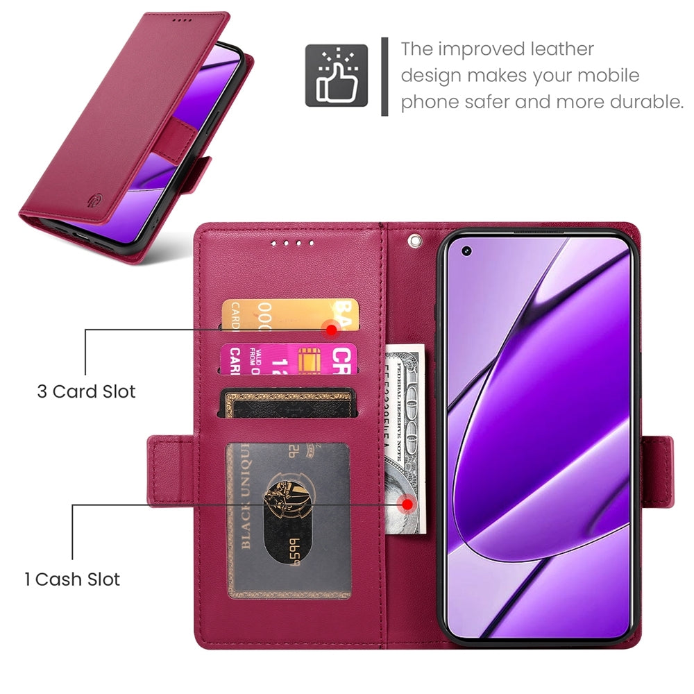 Realme 11 4G Wallet Case - Luxury Magnetic PU Leather Flip Cover with Card Slots, Stand & Shockproof Protection