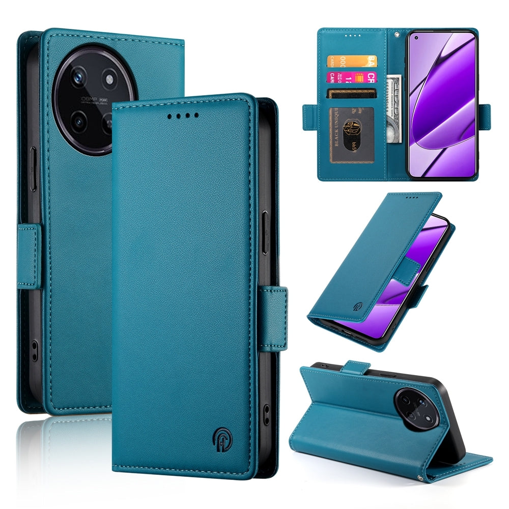 Realme 11 4G Wallet Case - Luxury Magnetic PU Leather Flip Cover with Card Slots, Stand & Shockproof Protection