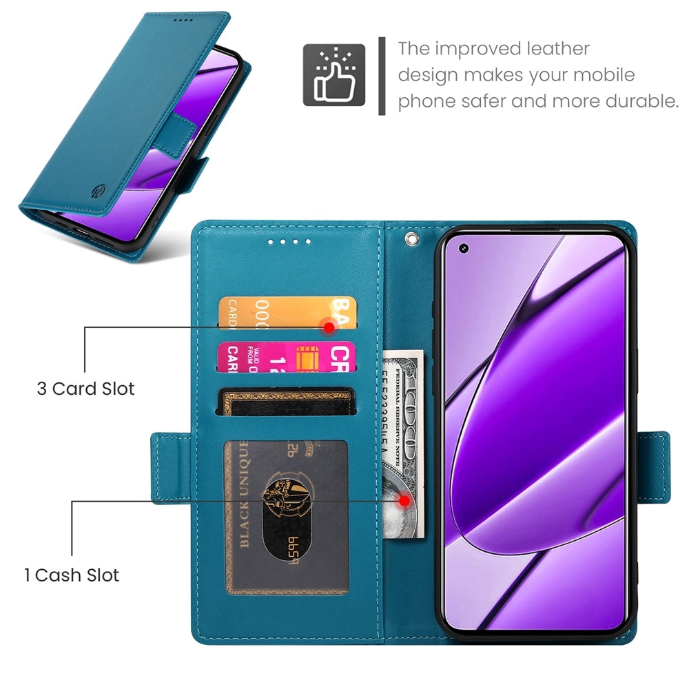 Realme 11 4G Wallet Case - Luxury Magnetic PU Leather Flip Cover with Card Slots, Stand & Shockproof Protection
