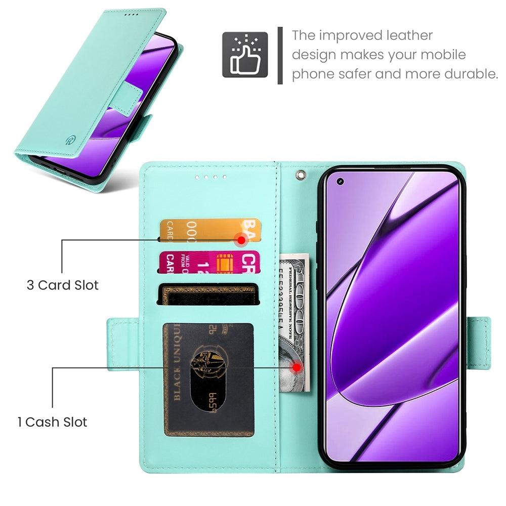 Realme 11 4G Wallet Case - Luxury Magnetic PU Leather Flip Cover with Card Slots, Stand & Shockproof Protection