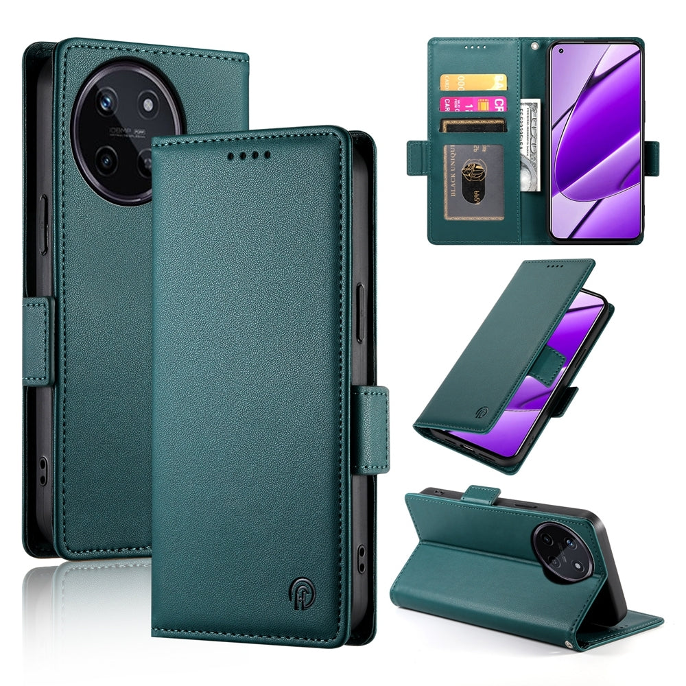 Realme 11 4G Wallet Case - Luxury Magnetic PU Leather Flip Cover with Card Slots, Stand & Shockproof Protection