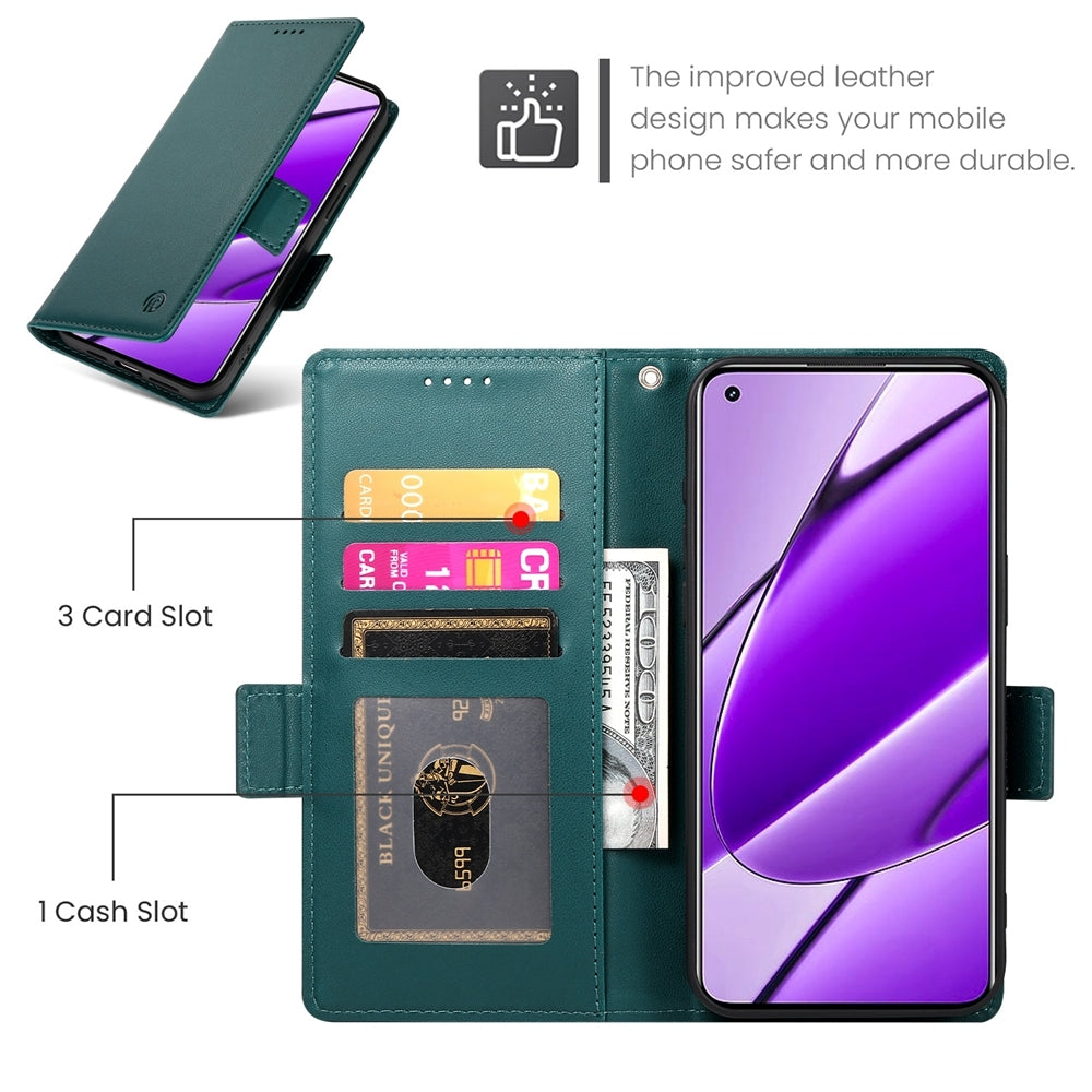 Realme 11 4G Wallet Case - Luxury Magnetic PU Leather Flip Cover with Card Slots, Stand & Shockproof Protection