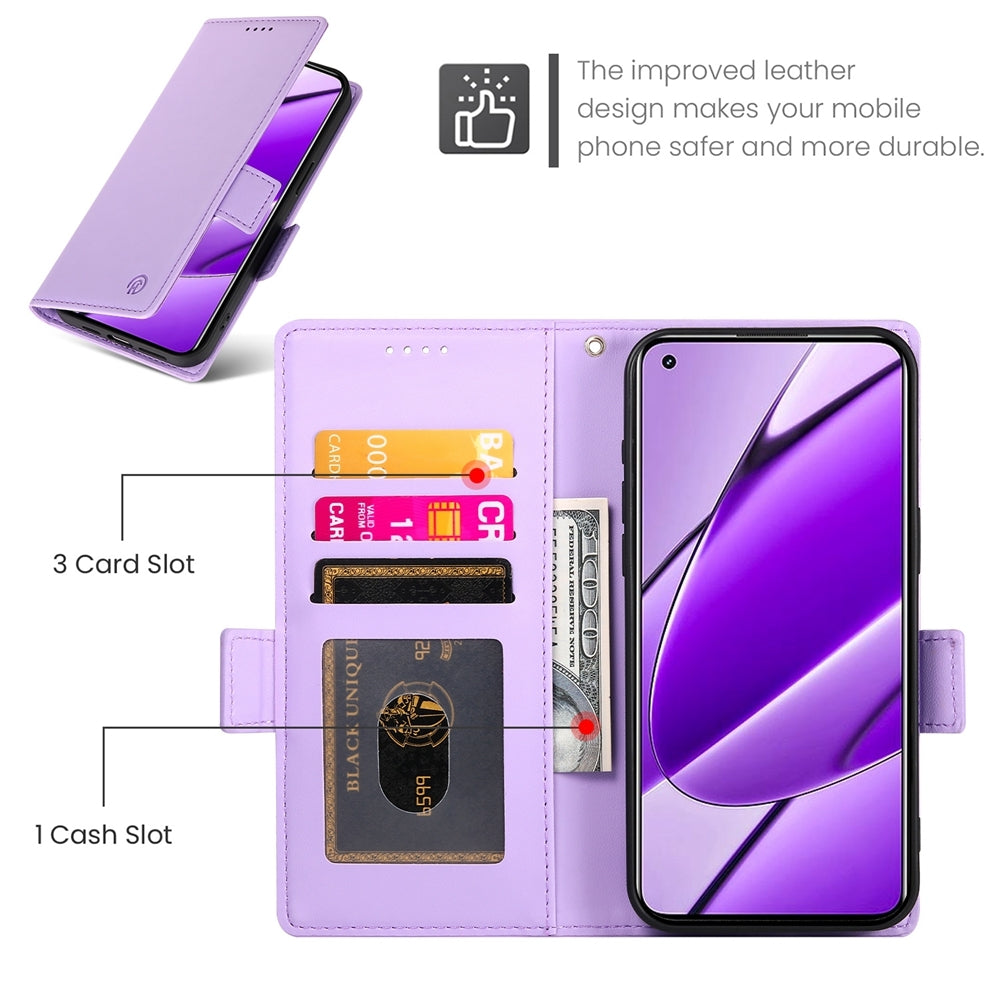 Realme 11 4G Wallet Case - Luxury Magnetic PU Leather Flip Cover with Card Slots, Stand & Shockproof Protection