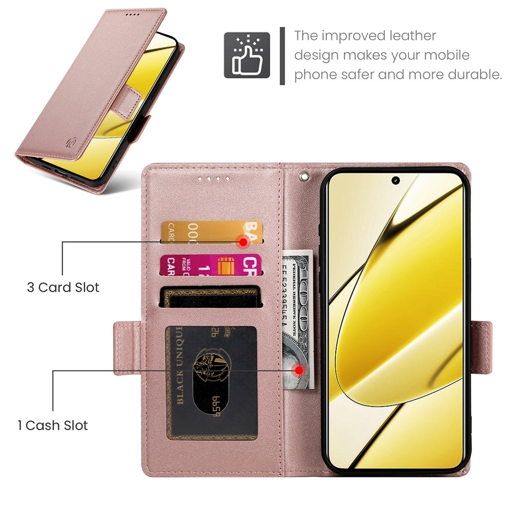 Realme 11 5G Wallet Case - Luxury Magnetic PU Leather Flip Cover with Card Slots, Stand & Shockproof Protection