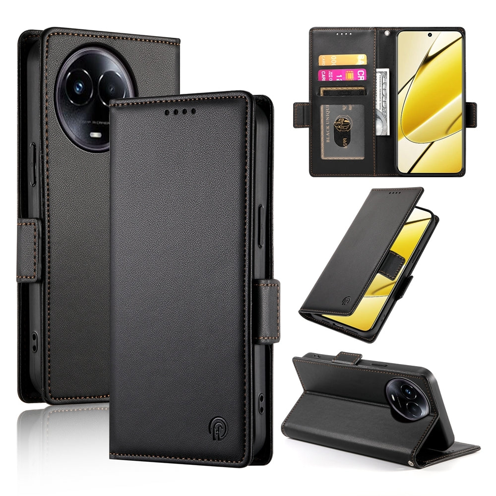 Realme 11x Wallet Case - Luxury Magnetic PU Leather Flip Cover with Card Slots, Stand & Shockproof Protection