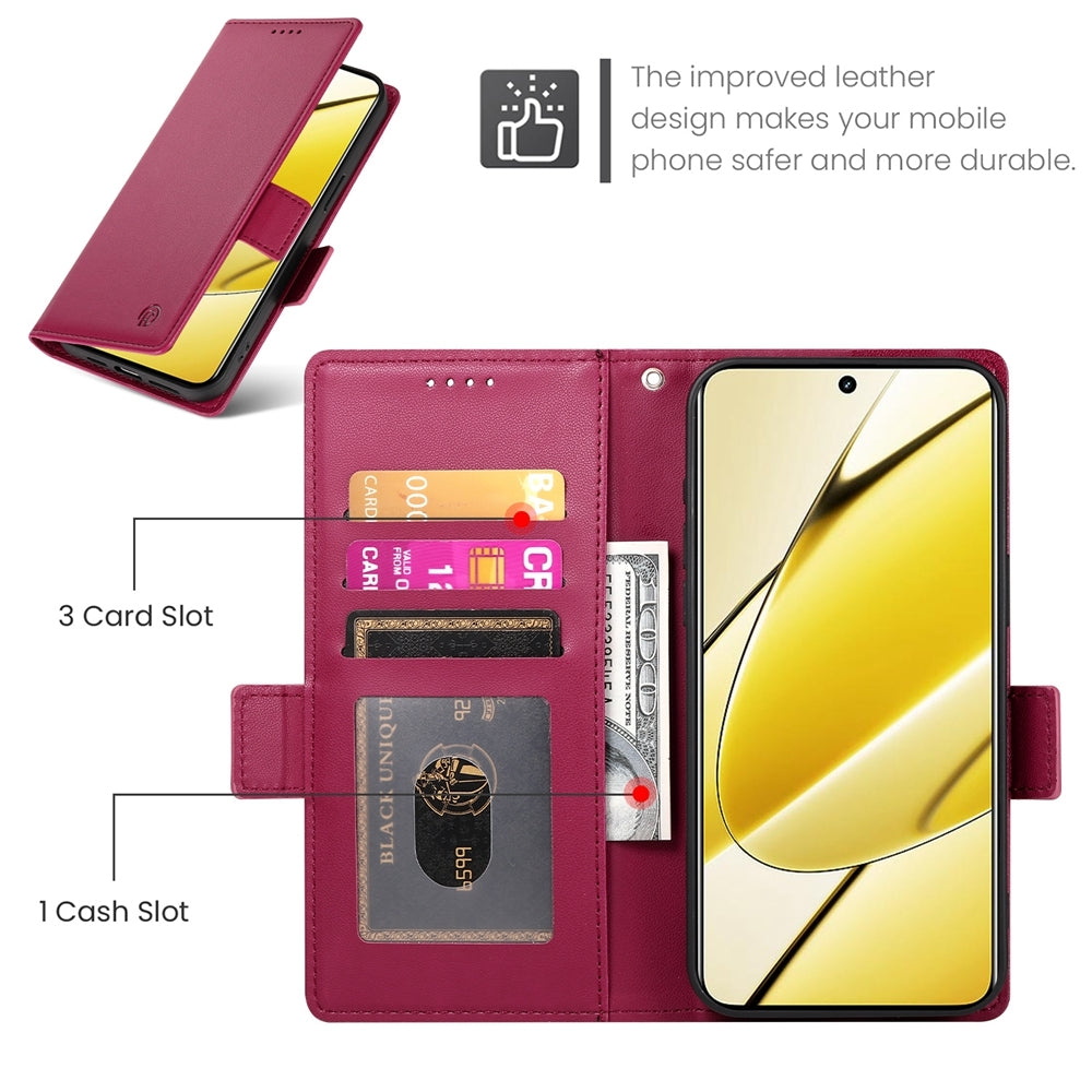 Realme 11 5G Wallet Case - Luxury Magnetic PU Leather Flip Cover with Card Slots, Stand & Shockproof Protection
