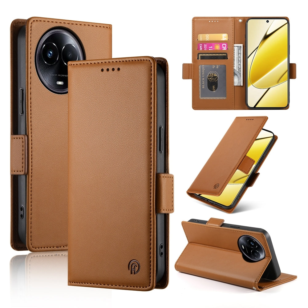 Realme 11x Wallet Case - Luxury Magnetic PU Leather Flip Cover with Card Slots, Stand & Shockproof Protection